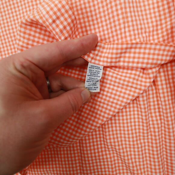 Ralph Lauren Vintage Men's Orange White Gingham Check Blake Button Up size XL‎ - Picture 10 of 10